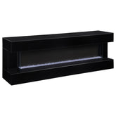 Vallerie 71-inch TV Stand with Visual Flame Box Black